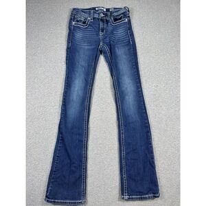 Charme Jeans Women's 26 Blue Dark Wash Bootcut Embellished Western Whiskered